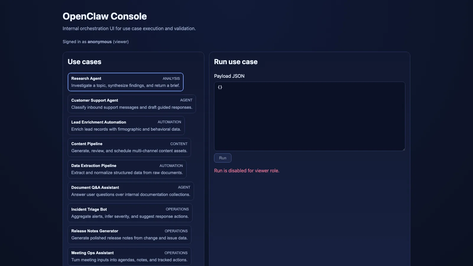 OpenClaw Console